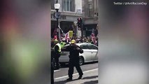 Tommy Robinson supporters clash with anti-fascist protesters