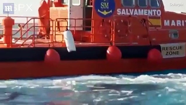 Footage shows luxury yacht going up in flames off Majorca