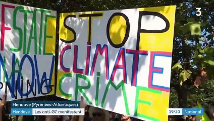 Anti-G7 : les opposants au sommet manifestent à Hendaye