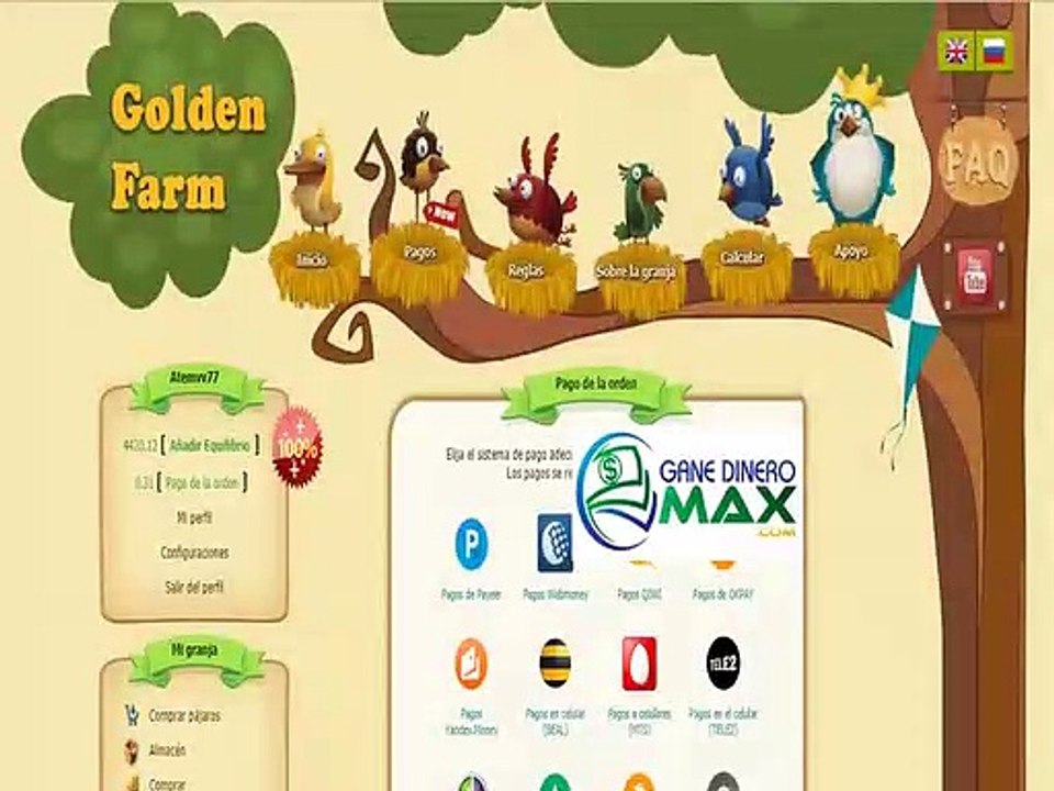 GOLDEN FARM GAME FREE RUBLOS Y BITCOIN ACTUALIZACION CON PRUEBA DE PAGO