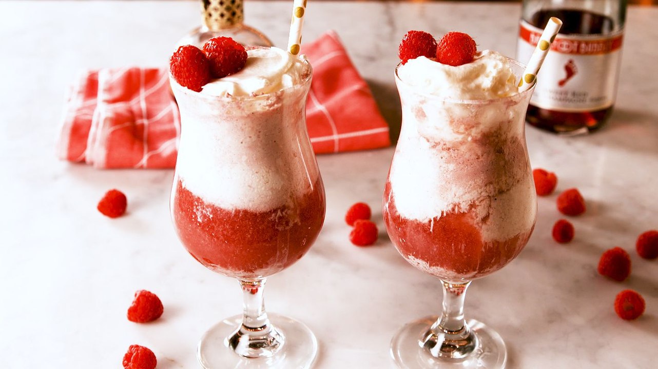 Raspberry Float Mimosas Combines Your Favorite Drink And Dessert