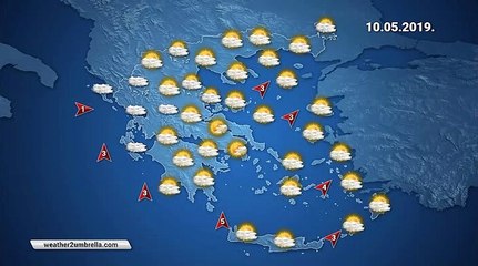 Η πρόγνωση του καιρού για την Παρασκευή  10-5-2019