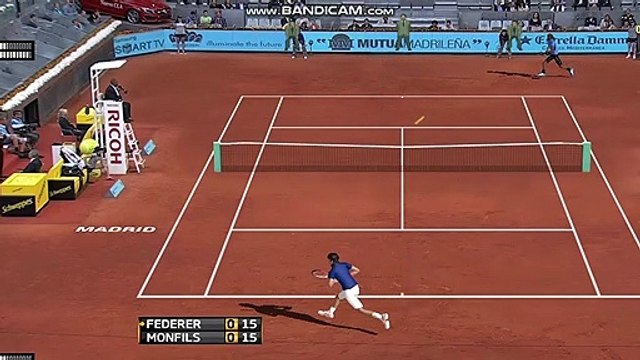 Federer Roger vs Monfils Gael Highlights ATP 1000 - Madrid