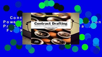 Contract Drafting: Powerful Prose in Transactional Practice (ABA Fundamentals)  For Kindle