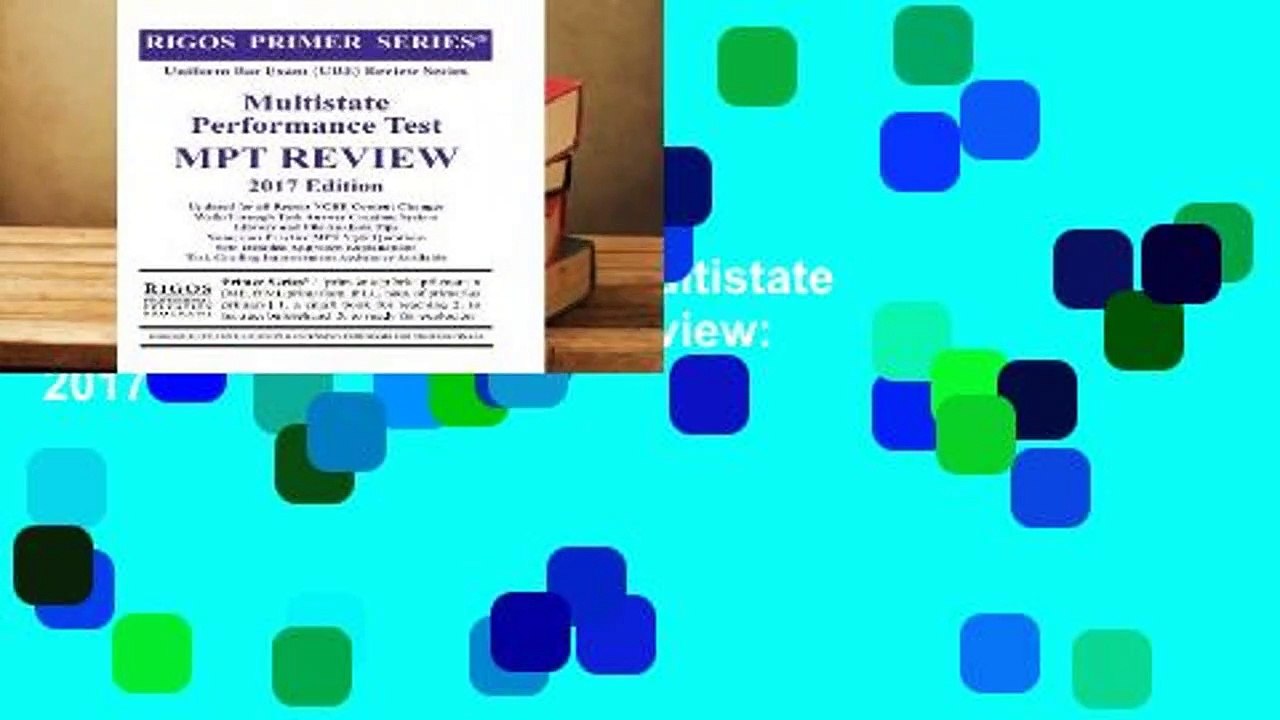 R.E.A.D Rigos Primer Series Uniform Bar Exam (Ube) Multistate Performance Test (Mpt) Review: 2017