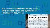 R.E.A.D Low FODMAP Food Diary: Daily Diary to Track Foods and Symptoms to Help Improve IBS, Crohn