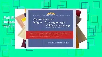 Full E-book Random House Webster s American Sign Language Dictionary  For Free