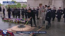 Commémorations du 8-mai: Emmanuel Macron ravive la flamme du Souveni r