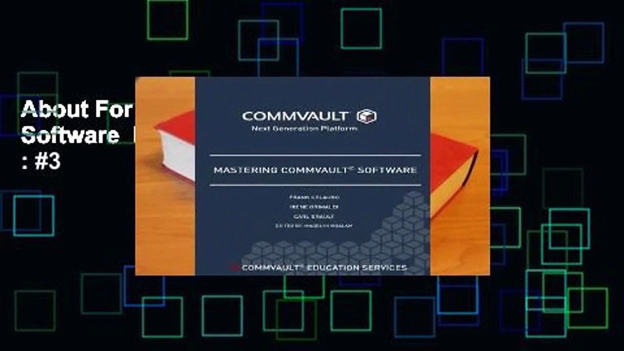 About For Books  Mastering Commvault Software  Best Sellers Rank : #3