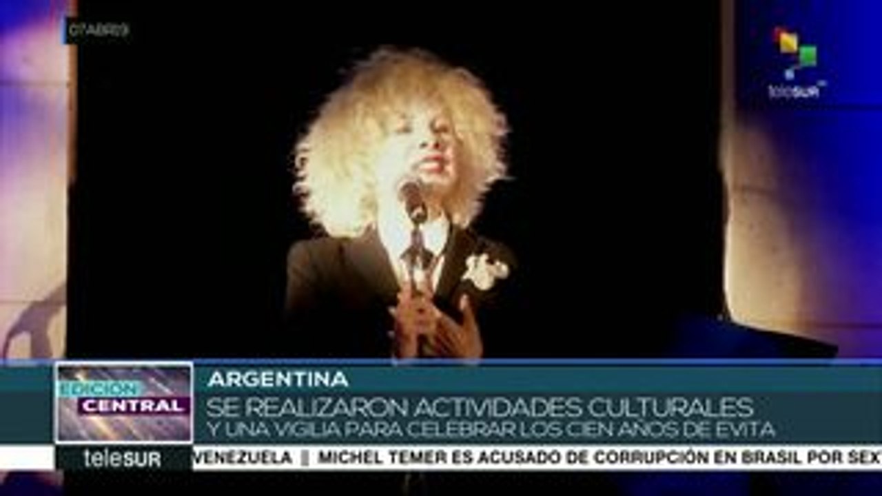 Argentinos reconocen legado de Eva Perón, a 100 años de su nacimiento