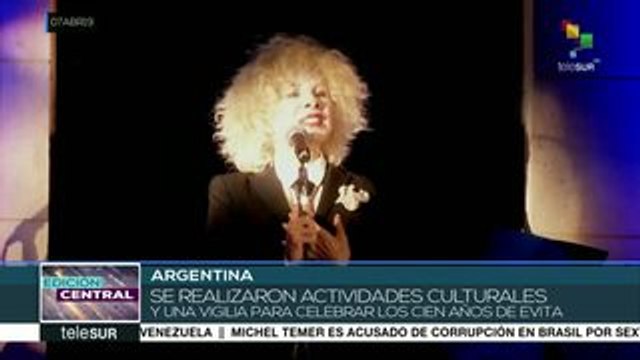 Argentinos reconocen legado de Eva Perón, a 100 años de su nacimiento