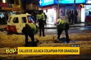 Puno: lluvia y granizo cubrieron las principales calles de Juliaca