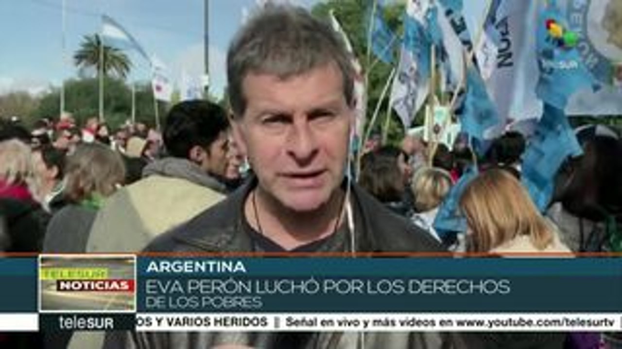 Argentinos conmemoran los 100 años del natalicio de Eva Perón