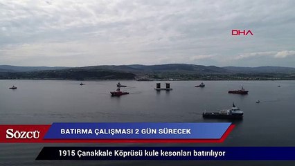 1915 Çanakkale Köprüsü kule kesonları batırılıyor
