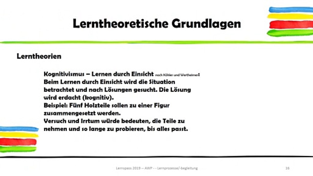 Lerntheorien - Lerntheoretische Grundlagen