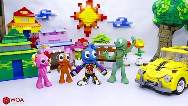 CLAY MIXER BUILDING LEGO TRANSFORMER CAR Play Doh Stop Motion Cartoons