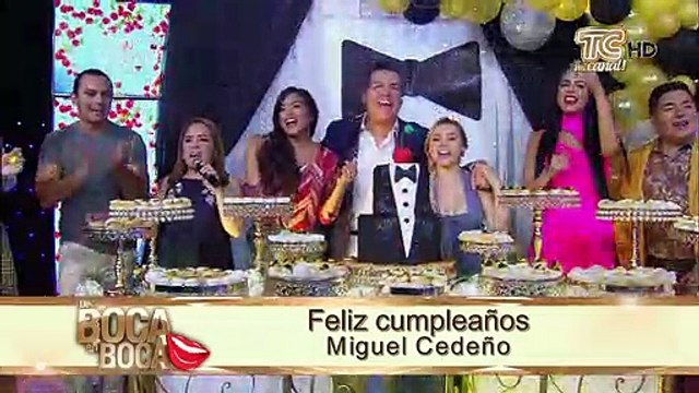 Compañeros de Tc Televisión acompañaron a Miguel Cedeño para cantar su cumpleaños
