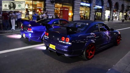 BEST Skyline R34R33R32 Compilation  1 (Launch controlBackfire Flames Sound)