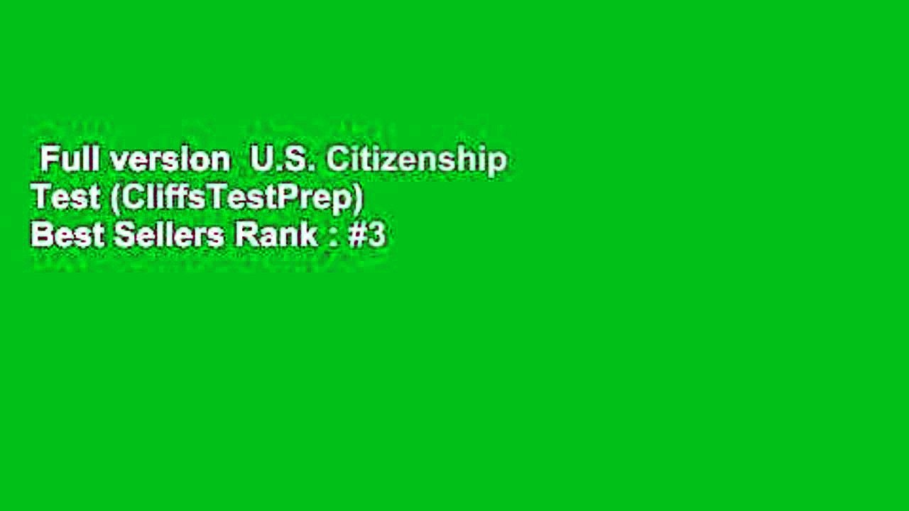 Full version  U.S. Citizenship Test (CliffsTestPrep)  Best Sellers Rank : #3