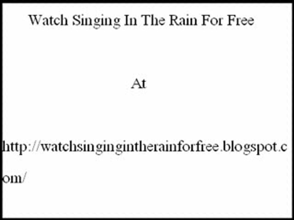 Singing In The Rain