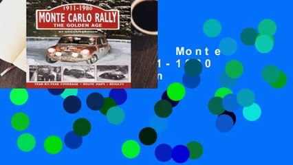 [NEW RELEASES]  Monte Carlo Rally 1911-1980 by Graham Robson