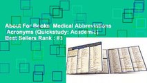 About For Books  Medical Abbreviations   Acronyms (Quickstudy: Academic)  Best Sellers Rank : #3