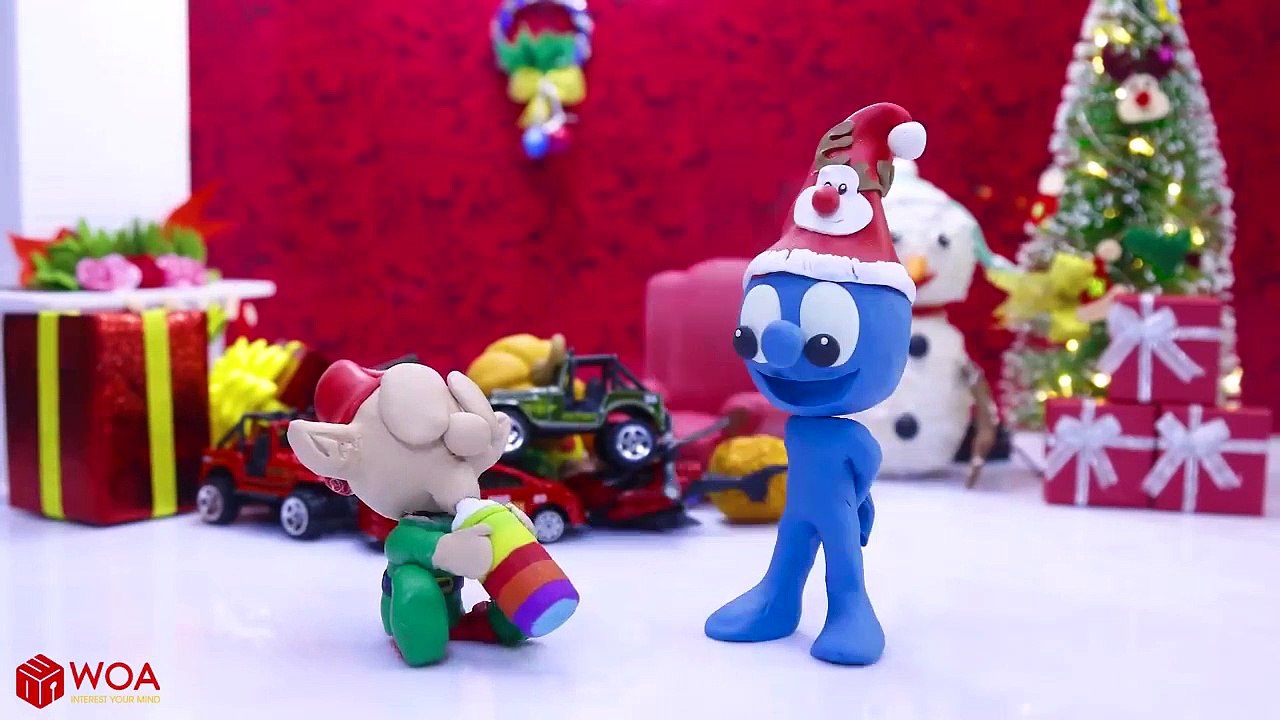 CLAY MIXER: RETURNING SANTA CHRISTMAS GIFT  Play Doh Cartoons