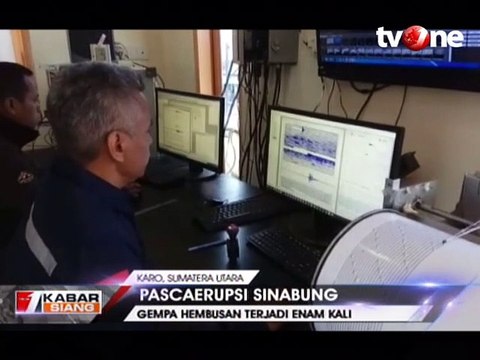 Pasca Erupsi Sinabung, Terjadi Gempa Hembusan Enam Kali