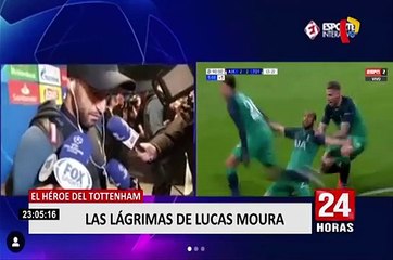 El héroe de Tottenham: Lucas Moura llora por ver por primera vez su gol