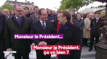 Emmanuel Macron serre la main de François Hollande - ZAPPING ACTU DU 09/05/2019