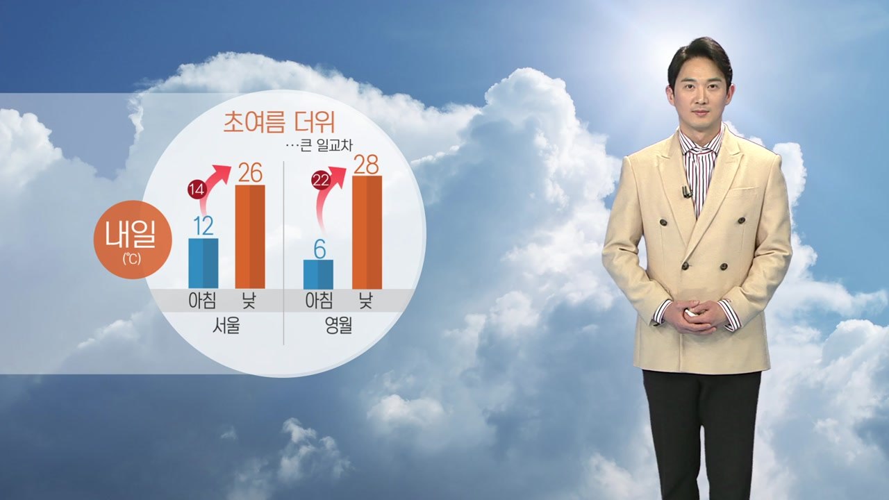 [날씨] 내일도 낮 초여름 더위...큰 일교차 주의 / YTN