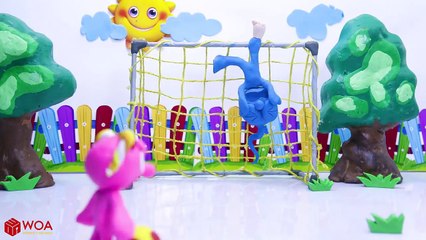 CLAY MIXER SOCCER SKILLS SPORT TRICK SHOTS  Play Doh Cartoons