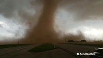 Storm chaser records monster tornado churning just a few hundred feet away