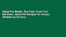 About For Books  Run Fast. Cook Fast. Eat Slow.: Quick-Fix Recipes for Hangry Athletes by Shalane