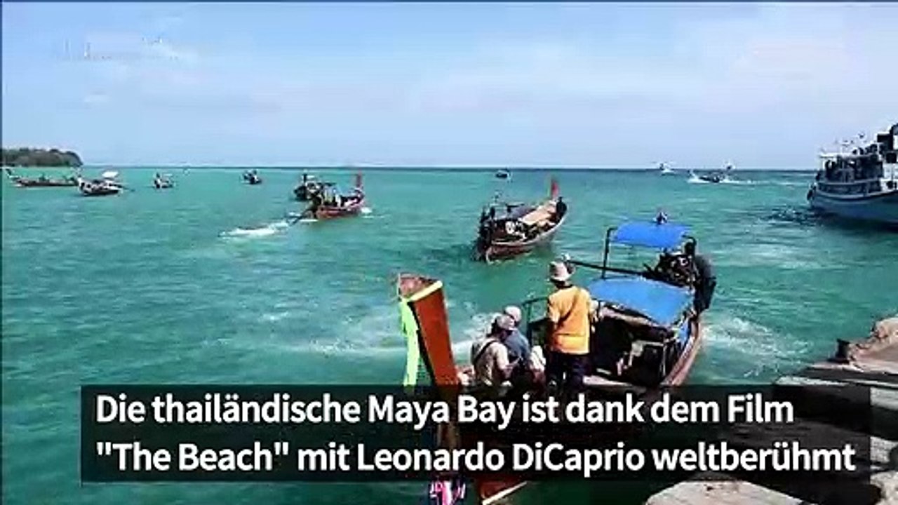 Traumstrand "maya bay" in thailand braucht ruhe