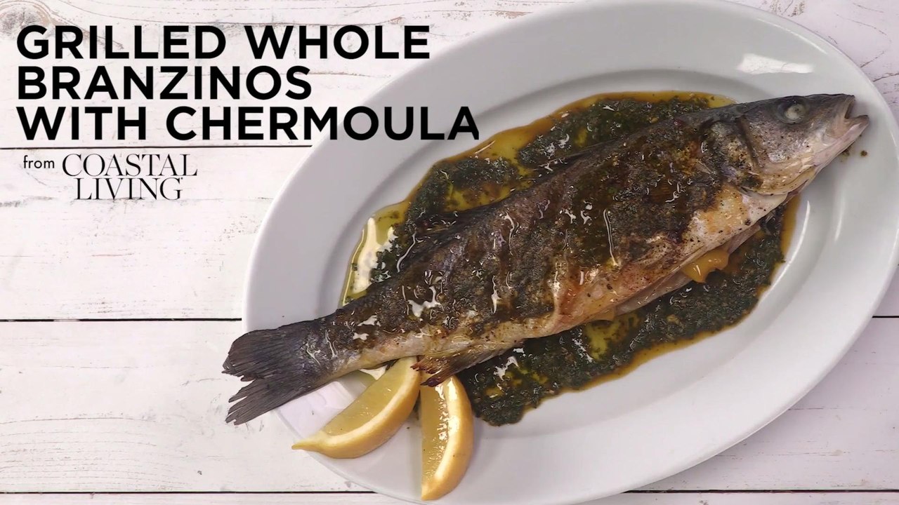 Grilled Whole Branzinos with Chermoula