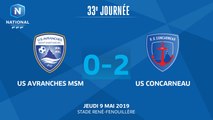 J33 : US Avranches MSM - US Concarneau (0-2), le résumé