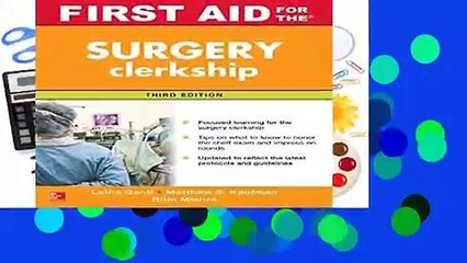 Full E-book  First Aid for the Surgery Clerkship, Third Edition (First Aid Series)  For Kindle
