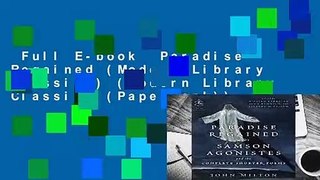 Full E-book  Paradise Regained (Modern Library Classics) (Modern Library Classics (Paperback))