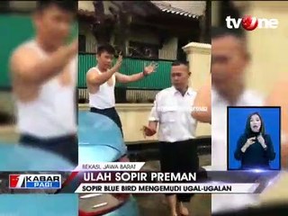 Aksi Preman Sopir Blue Bird Tampar Penumpang