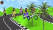 Animals Bike Racing Competition Out Door Game For kids || rabbit bear tiger lion elephant