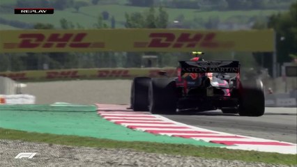 لحظة خروج سيارة بيار غاسلي عن المسار في حلبة برشلونة