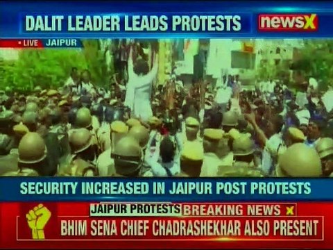 Bhim Sena along with Chief Chandrashekhar holds protest in Jaipur against Alwar rape case