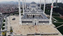 Büyük Çamlıca Camii Ramazan’ın ilk Cumasında doldu taştı...Cami ilk Cuma namazından havadan görüntülendi