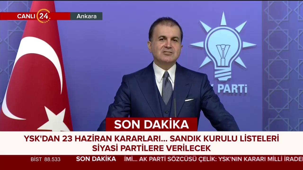 AK Parti Sözcüsü Ömer Çelik, MKYK toplantısı sonrası açıklama yapıyor