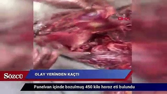Panelvan içinde bozulmuş 450 kilo horoz eti bulundu