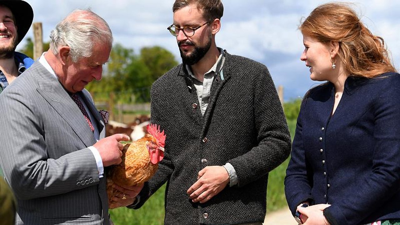 Charles und Camilla besuchen bayerischen Bauernhof