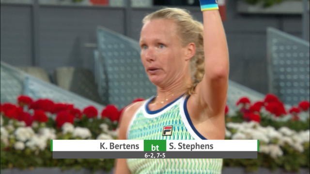 Bertens bt Stephens (6-2, 7-5)