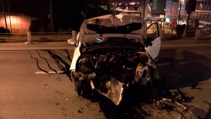 Hurdaya Dönen Otomobilden Yara Almadan Kurtuldu