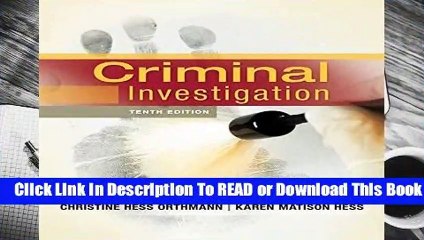 Full E-book  Criminal Investigation  For Kindle